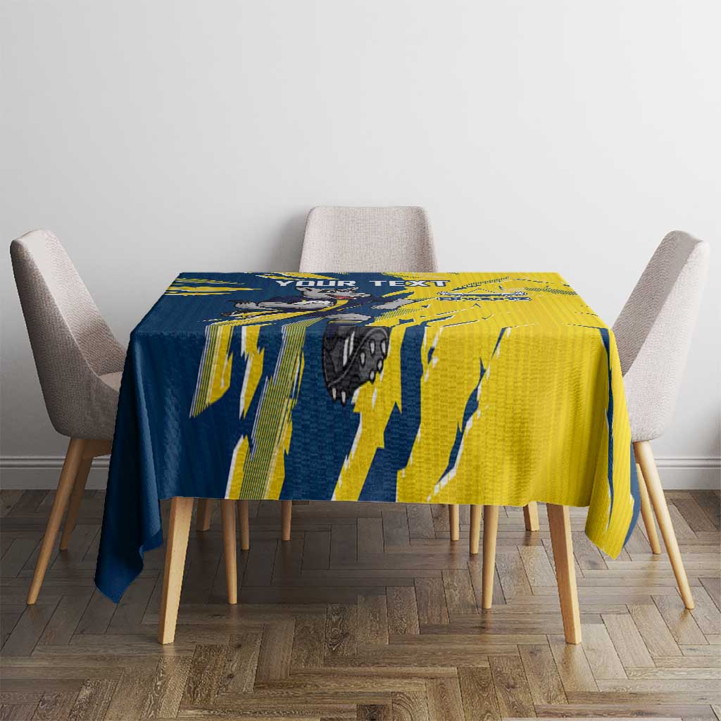 Personalized North Queensland Cowboys Tablecloth Dynamic Lightning Mascot Rugby Australia