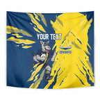 Personalized North Queensland Cowboys Tapestry Dynamic Lightning Mascot Rugby Australia