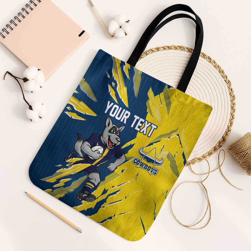 Personalized North Queensland Cowboys Tote Bag Dynamic Lightning Mascot Rugby Australia