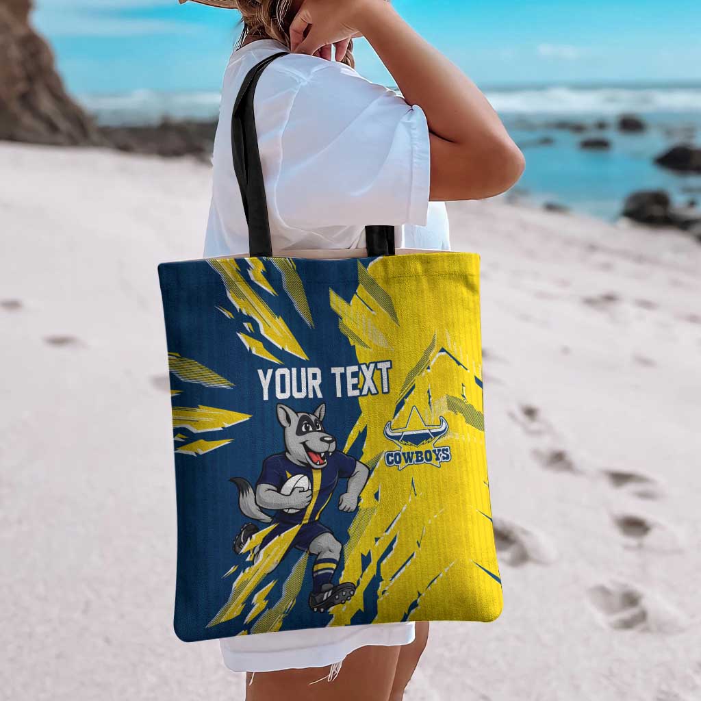 Personalized North Queensland Cowboys Tote Bag Dynamic Lightning Mascot Rugby Australia