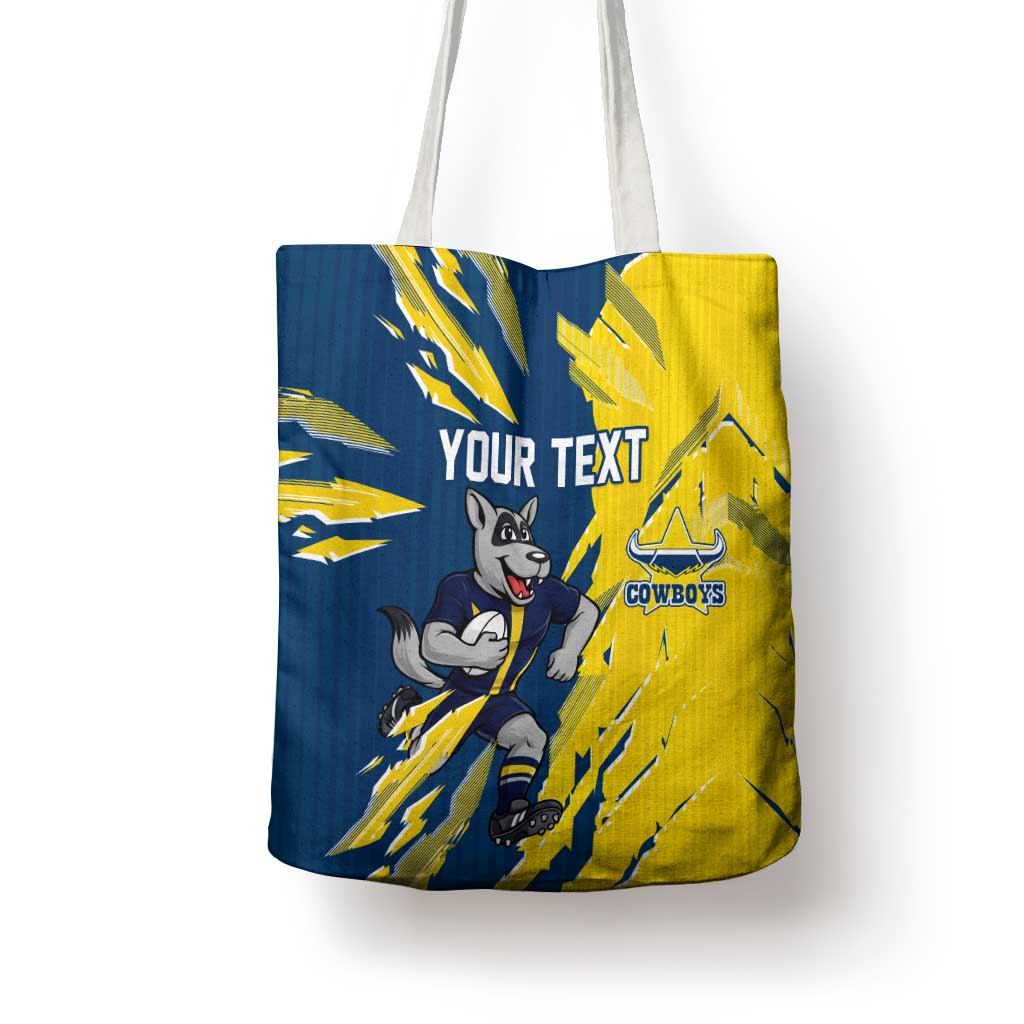 Personalized North Queensland Cowboys Tote Bag Dynamic Lightning Mascot Rugby Australia