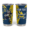 Personalized North Queensland Cowboys Tumbler Cup Dynamic Lightning Mascot Rugby Australia