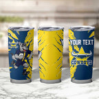 Personalized North Queensland Cowboys Tumbler Cup Dynamic Lightning Mascot Rugby Australia