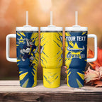 Personalized North Queensland Cowboys Tumbler With Handle Dynamic Lightning Mascot Rugby Australia
