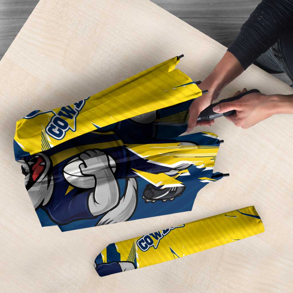 Personalized North Queensland Cowboys Umbrella Dynamic Lightning Mascot Rugby Australia