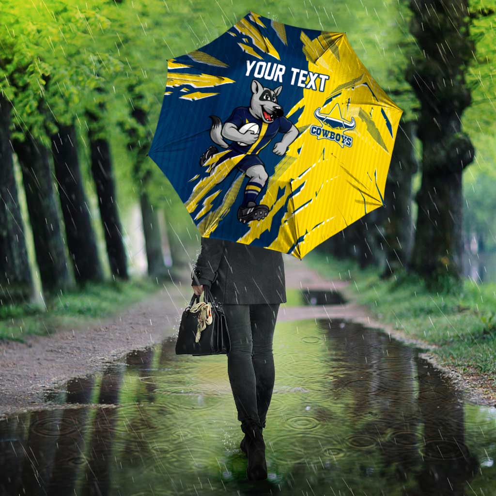 Personalized North Queensland Cowboys Umbrella Dynamic Lightning Mascot Rugby Australia