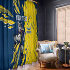 Personalized North Queensland Cowboys Window Curtain Dynamic Lightning Mascot Rugby Australia