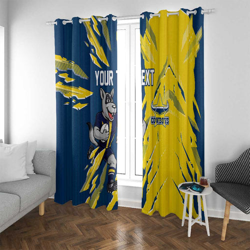 Personalized North Queensland Cowboys Window Curtain Dynamic Lightning Mascot Rugby Australia