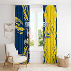 Personalized North Queensland Cowboys Window Curtain Dynamic Lightning Mascot Rugby Australia