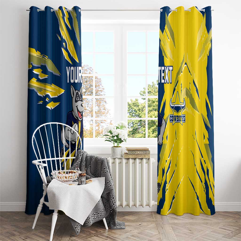 Personalized North Queensland Cowboys Window Curtain Dynamic Lightning Mascot Rugby Australia