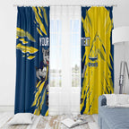 Personalized North Queensland Cowboys Window Curtain Dynamic Lightning Mascot Rugby Australia