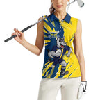 Personalized North Queensland Cowboys Women Sleeveless Polo Shirt Dynamic Lightning Mascot Rugby Australia