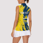 Personalized North Queensland Cowboys Women Sleeveless Polo Shirt Dynamic Lightning Mascot Rugby Australia