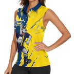Personalized North Queensland Cowboys Women Sleeveless Polo Shirt Dynamic Lightning Mascot Rugby Australia