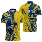 Personalized North Queensland Cowboys Zipper Polo Shirt Dynamic Lightning Mascot Rugby Australia