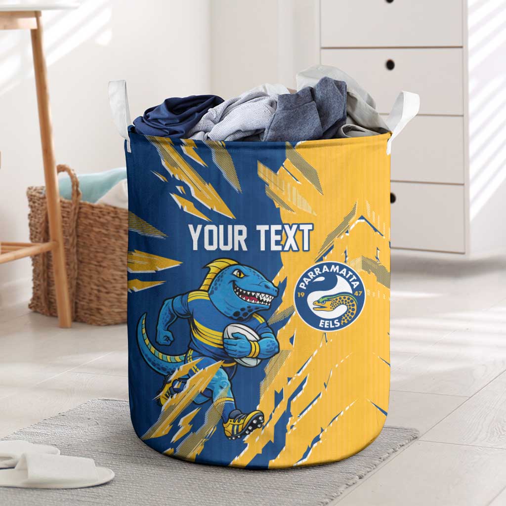 Personalized Parramatta Eels Laundry Basket Dynamic Lightning Mascot Rugby Australia