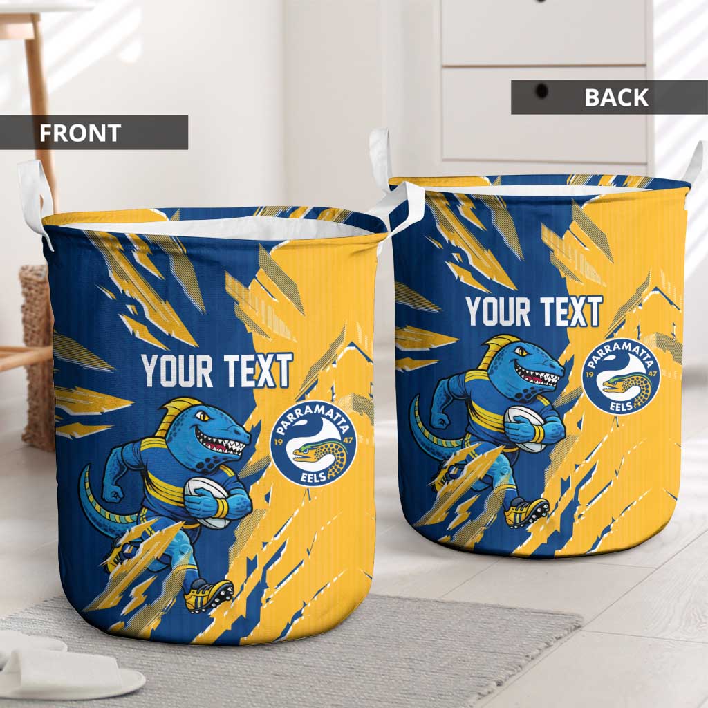 Personalized Parramatta Eels Laundry Basket Dynamic Lightning Mascot Rugby Australia