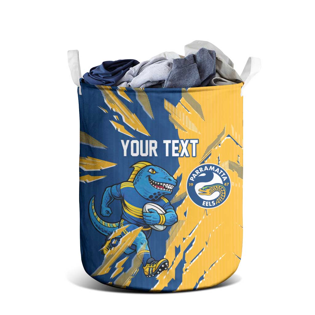 Personalized Parramatta Eels Laundry Basket Dynamic Lightning Mascot Rugby Australia