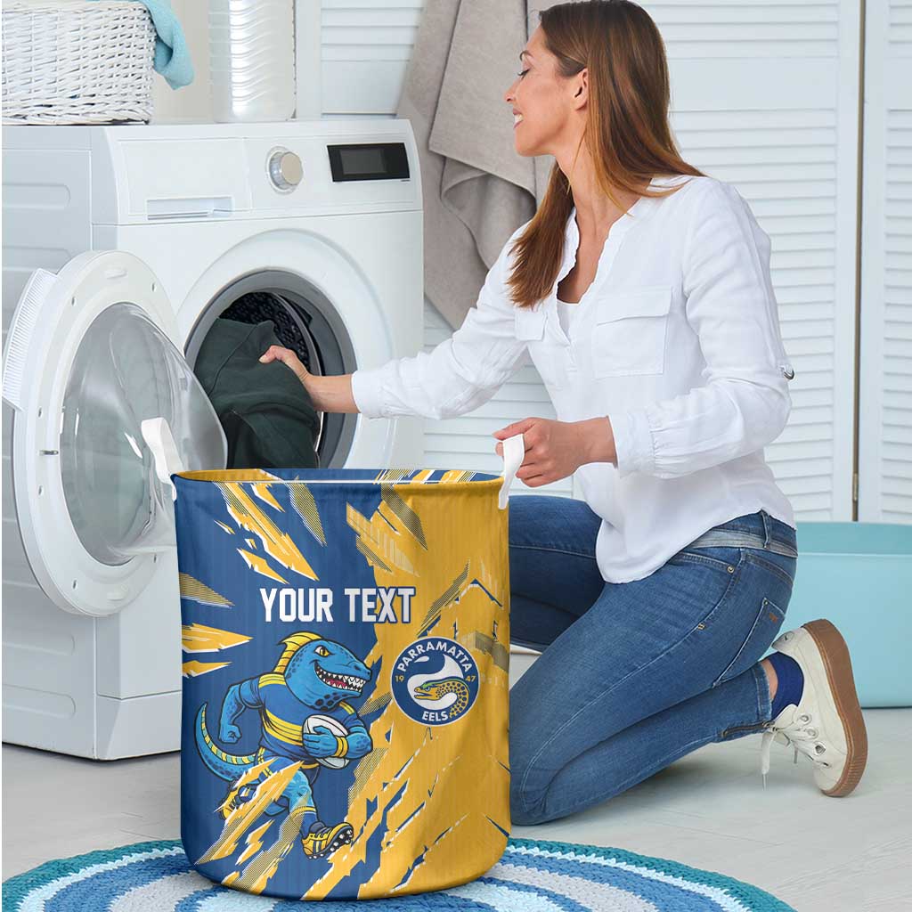 Personalized Parramatta Eels Laundry Basket Dynamic Lightning Mascot Rugby Australia