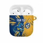 Personalized Parramatta Eels AirPods Case Dynamic Lightning Mascot Rugby Australia