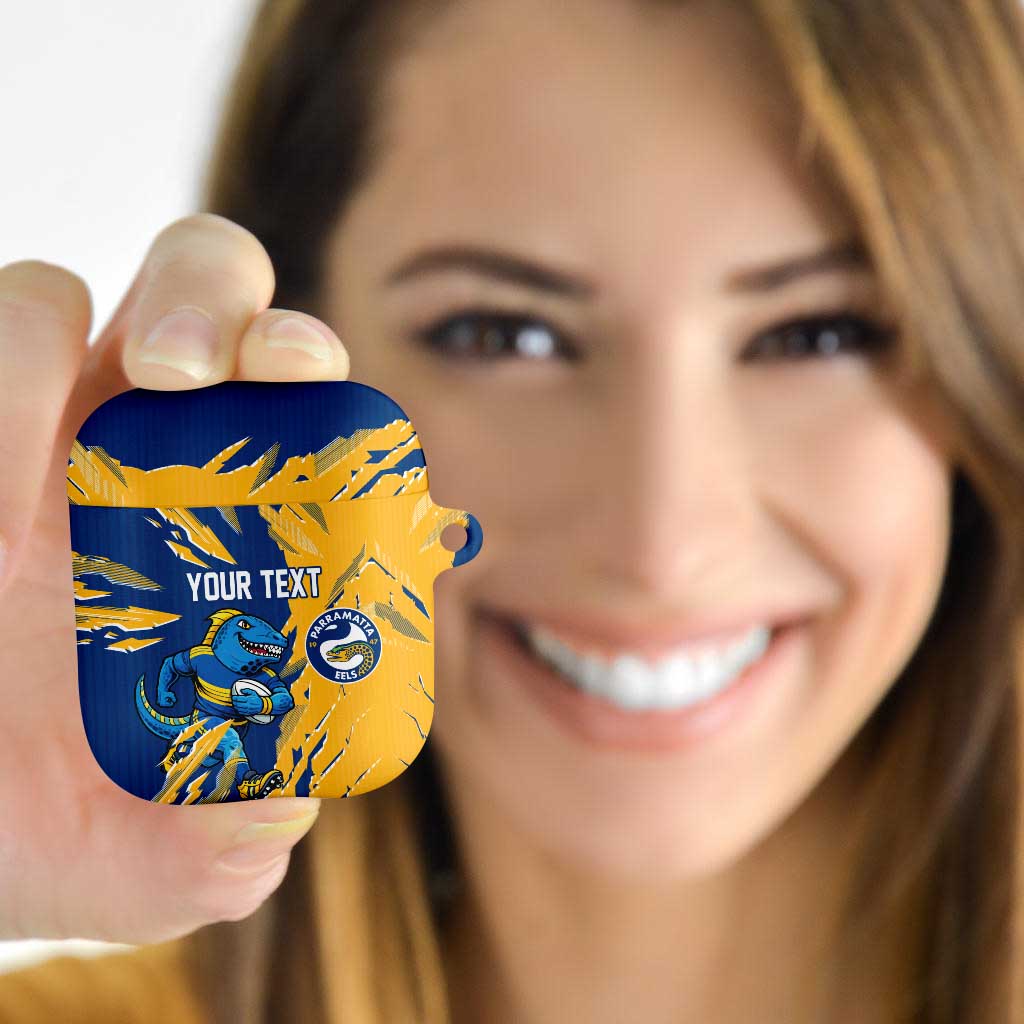 Personalized Parramatta Eels AirPods Case Dynamic Lightning Mascot Rugby Australia