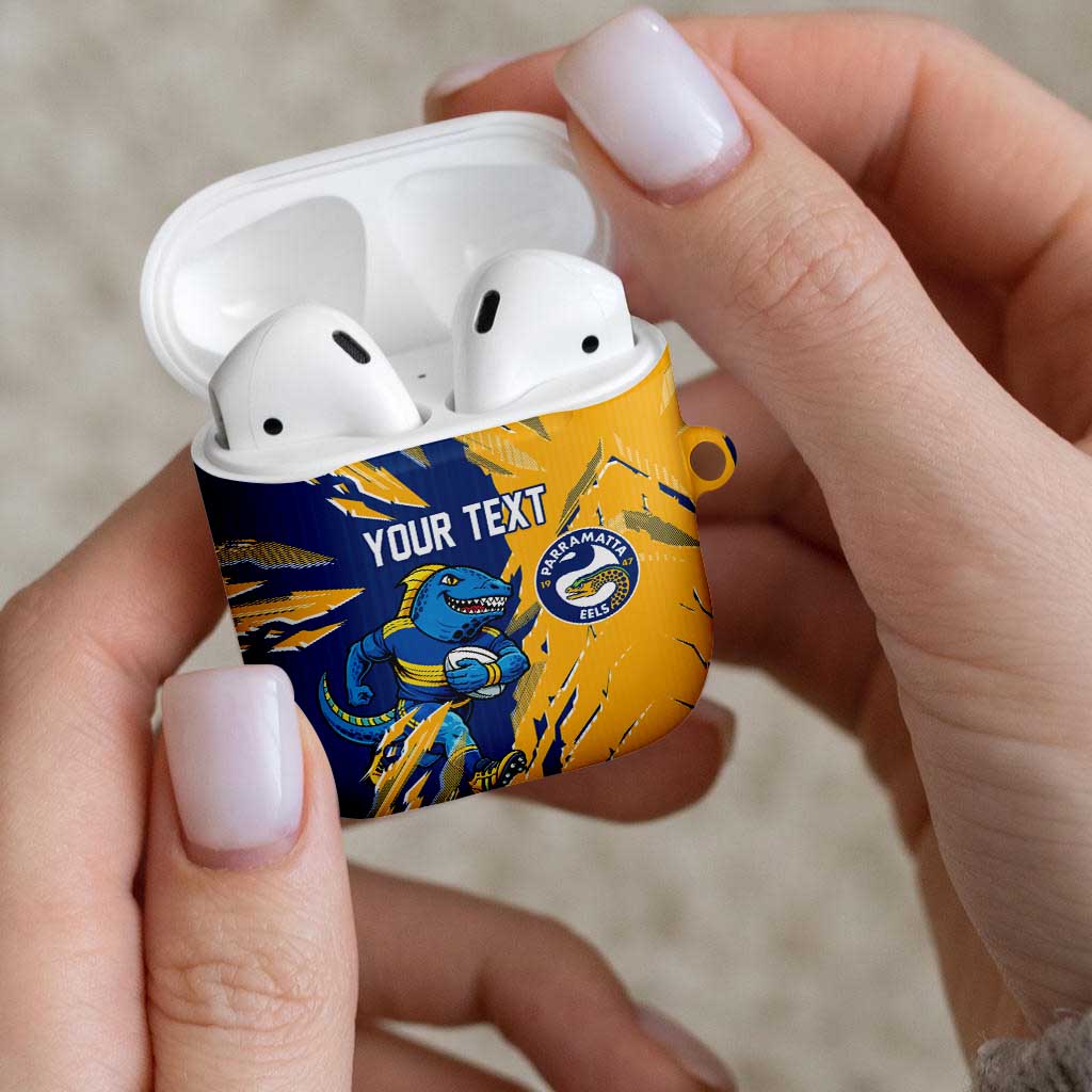 Personalized Parramatta Eels AirPods Case Dynamic Lightning Mascot Rugby Australia