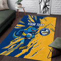 Personalized Parramatta Eels Area Rug Dynamic Lightning Mascot Rugby Australia