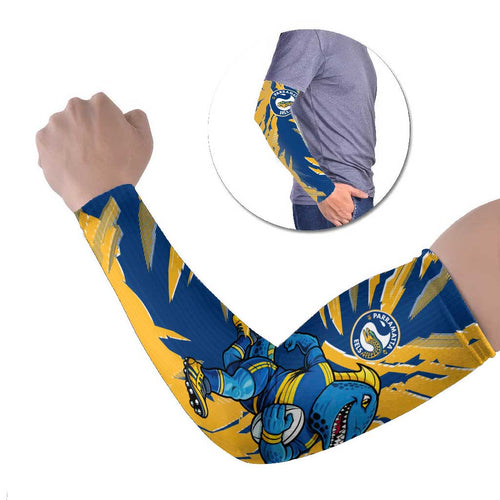 Personalized Parramatta Eels Arm Sleeves Dynamic Lightning Mascot Rugby Australia