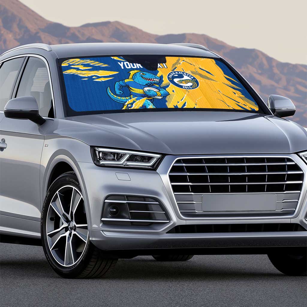 Personalized Parramatta Eels Auto Sun Shade Dynamic Lightning Mascot Rugby Australia