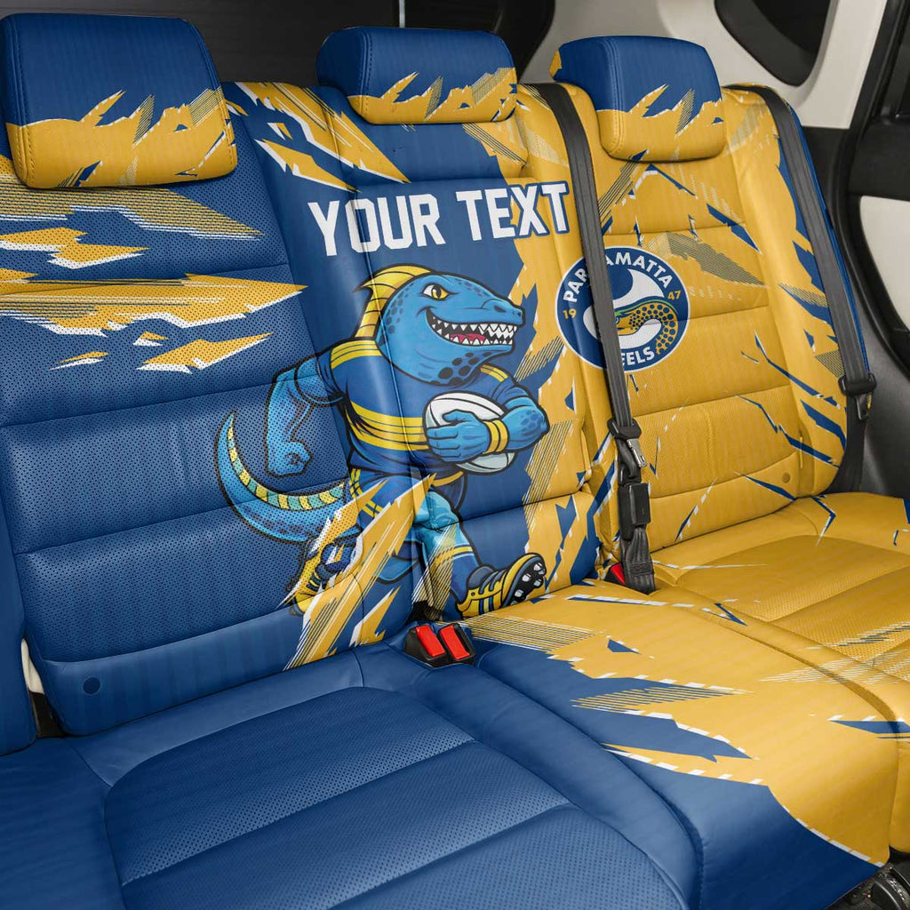 Personalized Parramatta Eels Back Car Seat Cover Dynamic Lightning Mascot Rugby Australia