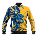 Personalized Parramatta Eels Baseball Jacket Dynamic Lightning Mascot Rugby Australia