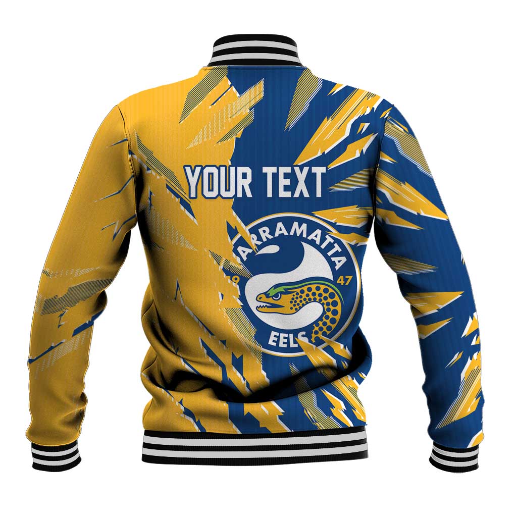 Personalized Parramatta Eels Baseball Jacket Dynamic Lightning Mascot Rugby Australia