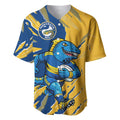 Personalized Parramatta Eels Baseball Jersey Dynamic Lightning Mascot Rugby Australia