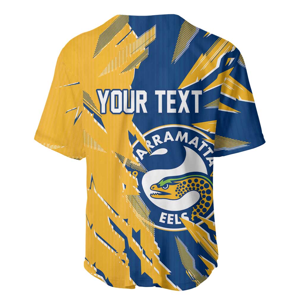 Personalized Parramatta Eels Baseball Jersey Dynamic Lightning Mascot Rugby Australia