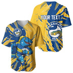 Personalized Parramatta Eels Baseball Jersey Dynamic Lightning Mascot Rugby Australia