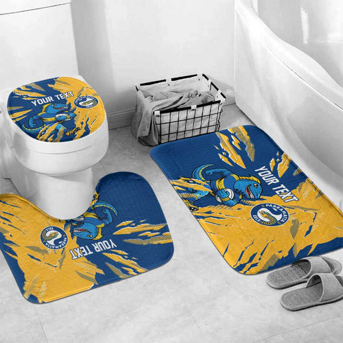 Personalized Parramatta Eels Bathroom Set Dynamic Lightning Mascot Rugby Australia