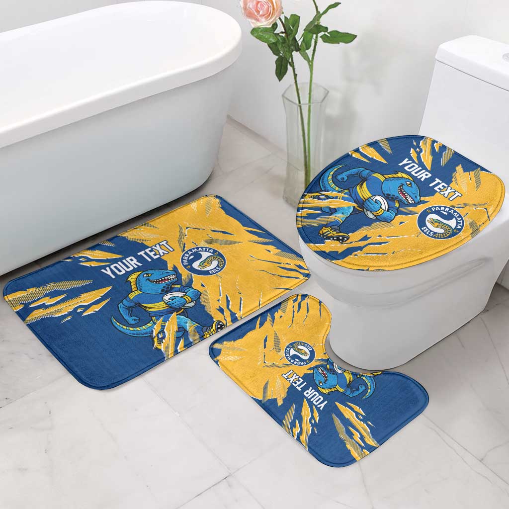 Personalized Parramatta Eels Bathroom Set Dynamic Lightning Mascot Rugby Australia
