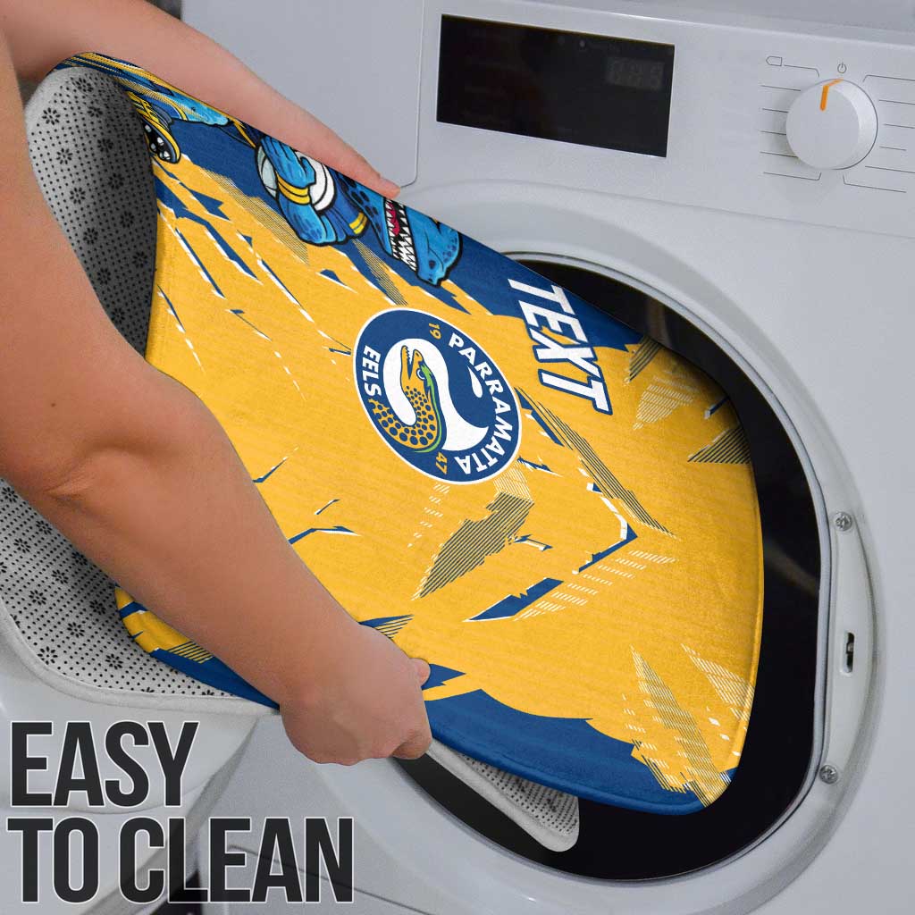 Personalized Parramatta Eels Bathroom Set Dynamic Lightning Mascot Rugby Australia
