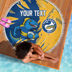 Personalized Parramatta Eels Beach Blanket Dynamic Lightning Mascot Rugby Australia