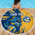 Personalized Parramatta Eels Beach Blanket Dynamic Lightning Mascot Rugby Australia