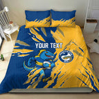 Personalized Parramatta Eels Bedding Set Dynamic Lightning Mascot Rugby Australia
