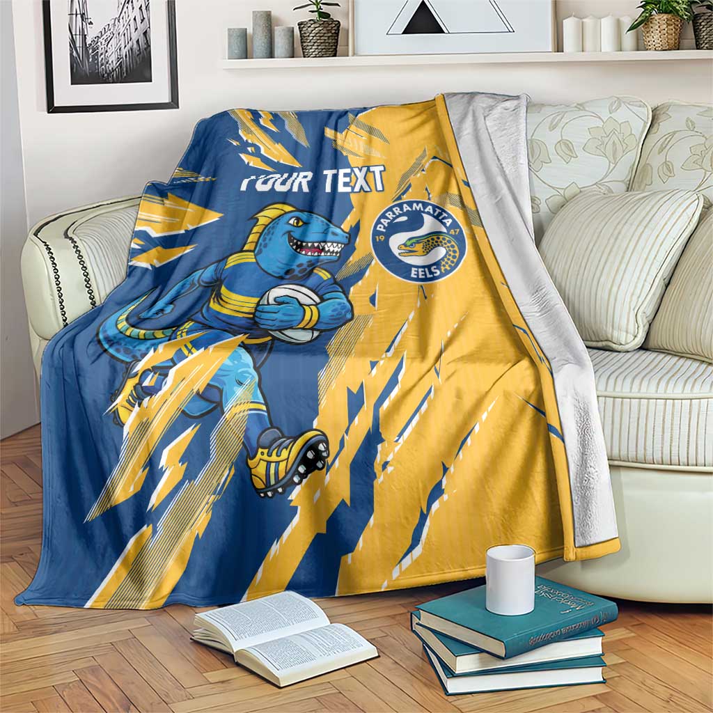 Personalized Parramatta Eels Blanket Dynamic Lightning Mascot Rugby Australia