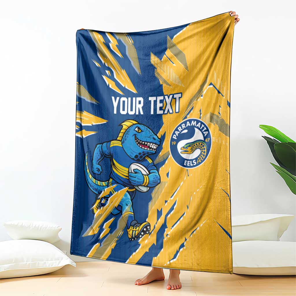 Personalized Parramatta Eels Blanket Dynamic Lightning Mascot Rugby Australia