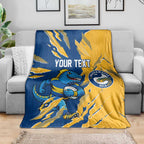 Personalized Parramatta Eels Blanket Dynamic Lightning Mascot Rugby Australia