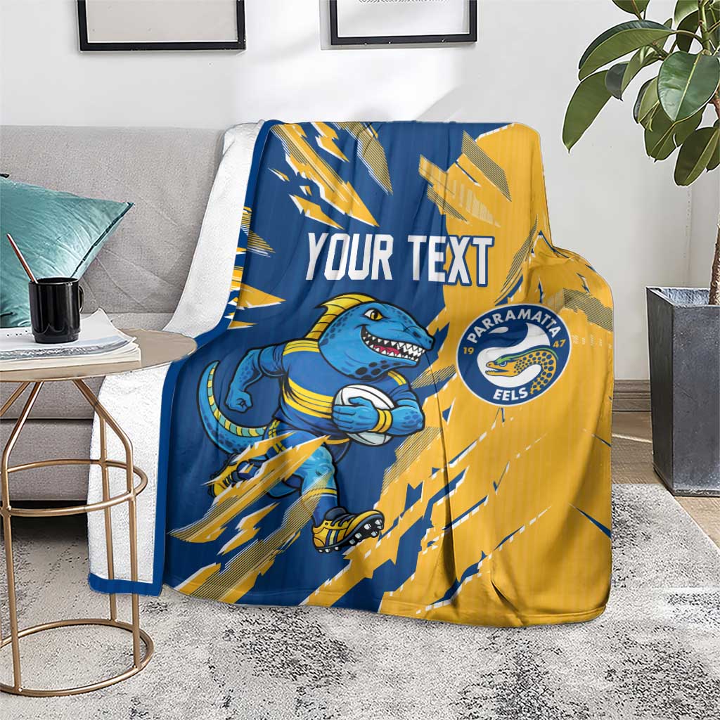 Personalized Parramatta Eels Blanket Dynamic Lightning Mascot Rugby Australia