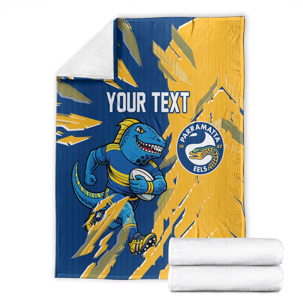 Personalized Parramatta Eels Blanket Dynamic Lightning Mascot Rugby Australia
