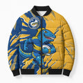 Personalized Parramatta Eels Bomber Puffer Jacket Dynamic Lightning Mascot Rugby Australia