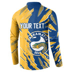 Personalized Parramatta Eels Button Sweatshirt Dynamic Lightning Mascot Rugby Australia