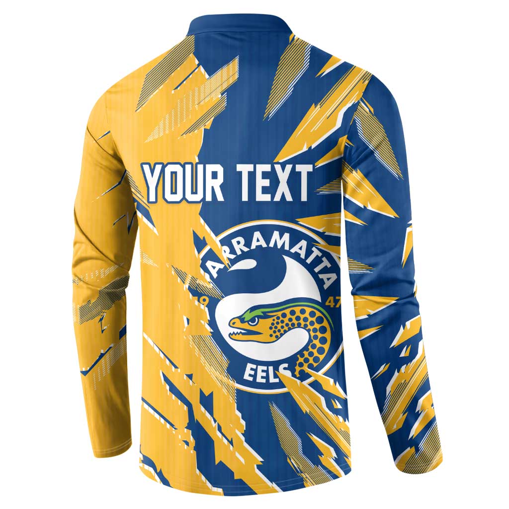 Personalized Parramatta Eels Button Sweatshirt Dynamic Lightning Mascot Rugby Australia