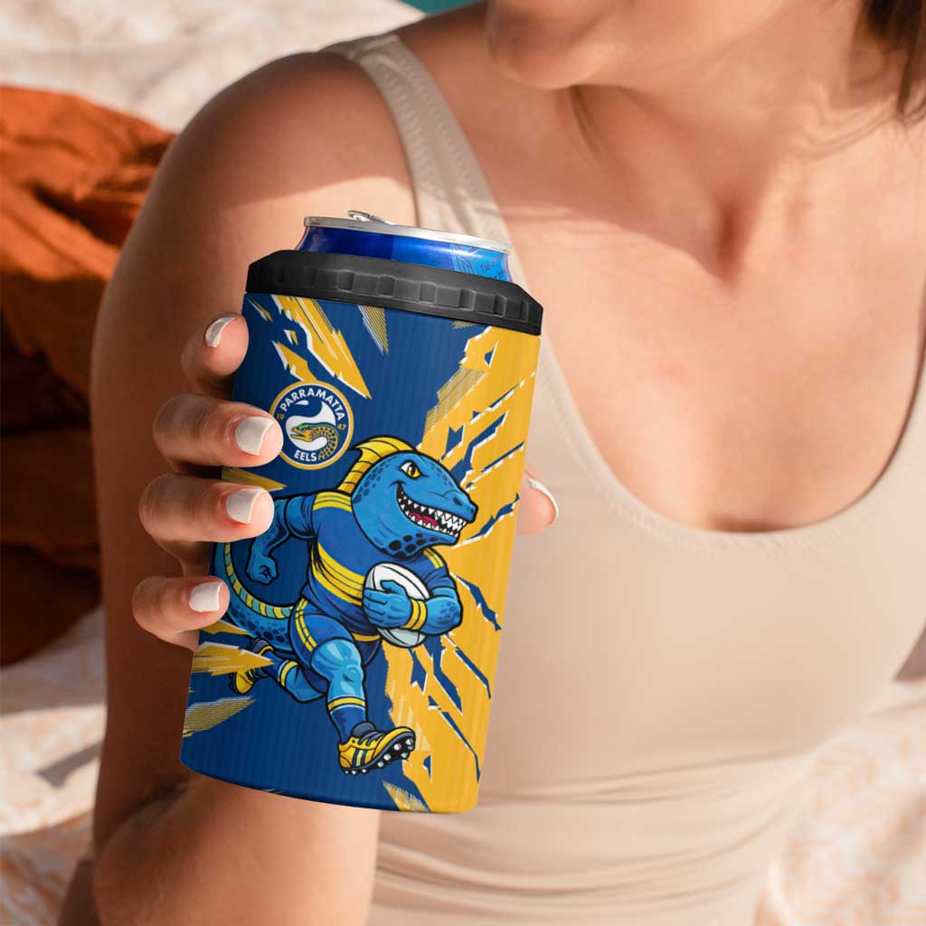 Personalized Parramatta Eels 4 in 1 Can Cooler Tumbler Dynamic Lightning Mascot Rugby Australia